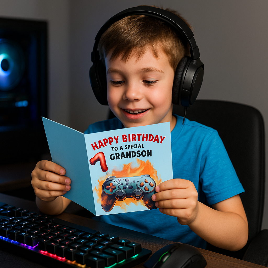 #1764 Special Grandson 7 Birthday Card