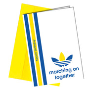 "Happy Birthday. Marching on together" Burley Banksy (Leeds United inspired) Greeting Cards