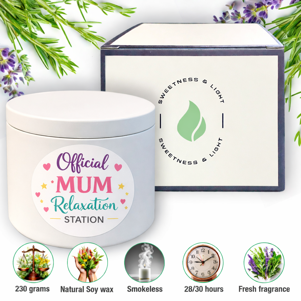 Mum Candle and Coaster Gift Set With Free Gift – Mother’s Day or Birthday Present
