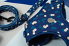 Navy and cream dots and spots Harness set