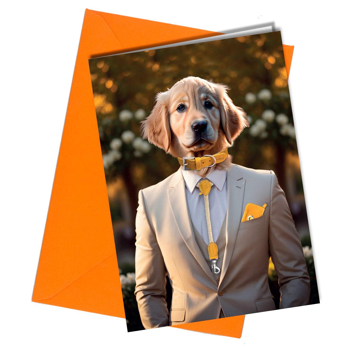 #168a Golden Retriever Dog Card