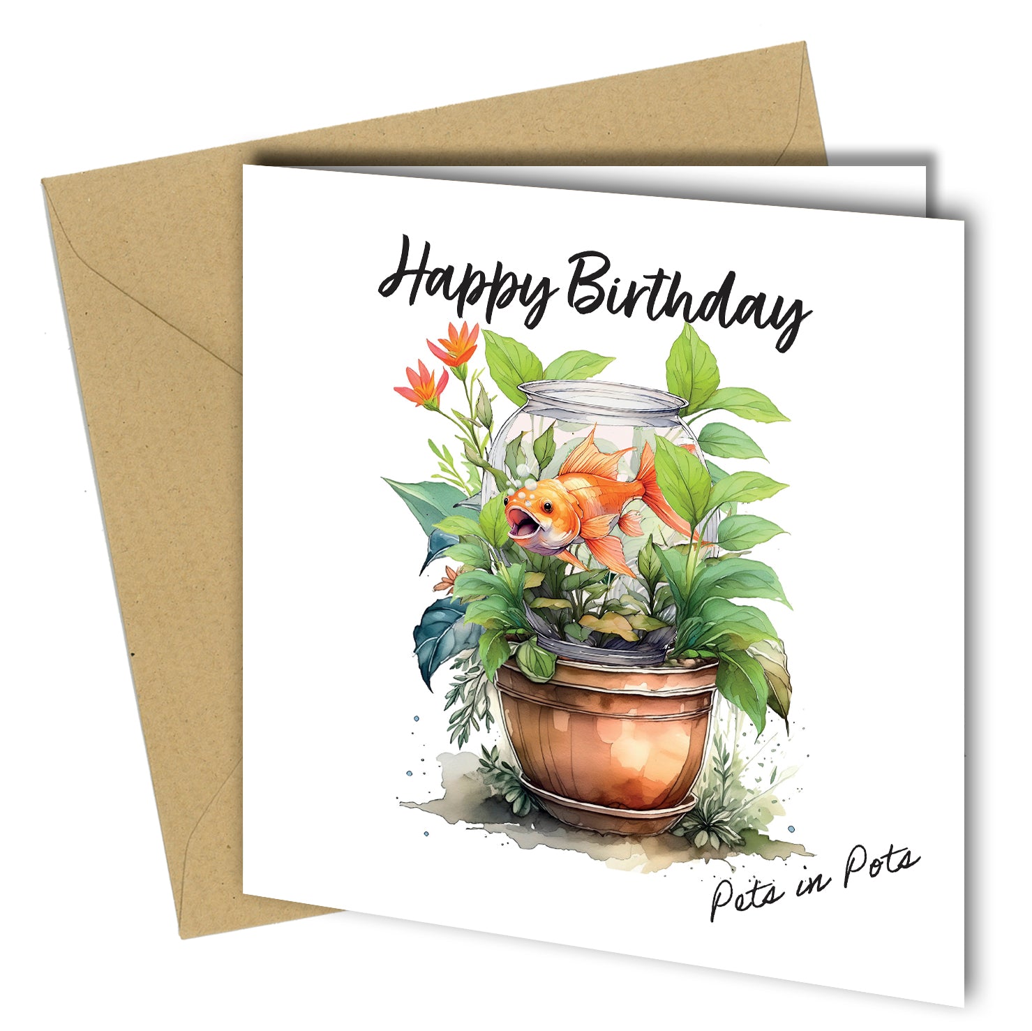 Pets in Pots Birthday Cards