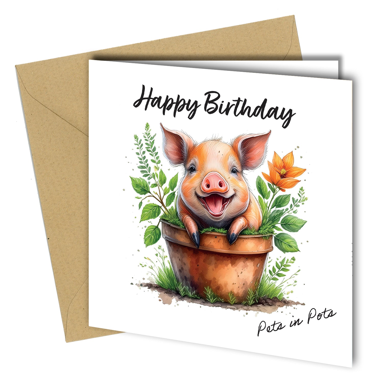 Pets in Pots Birthday Cards