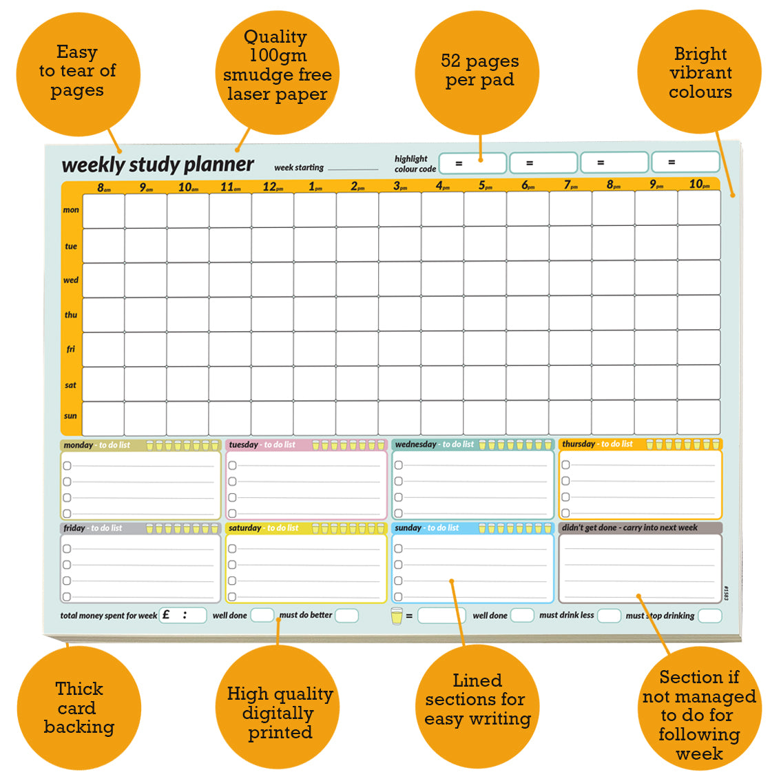 #1583 A4 Weekly Study Planner