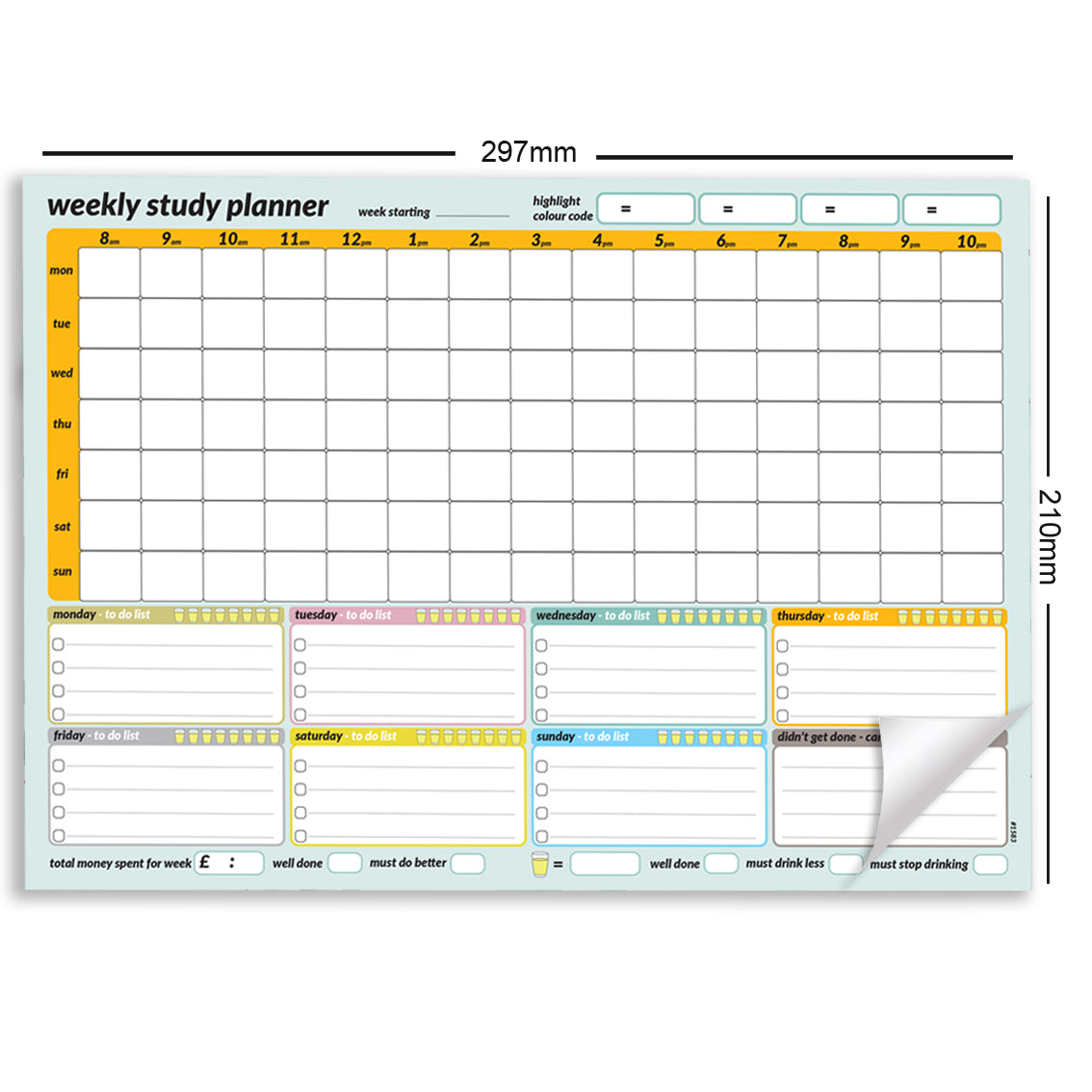 #1583 A4 Weekly Study Planner
