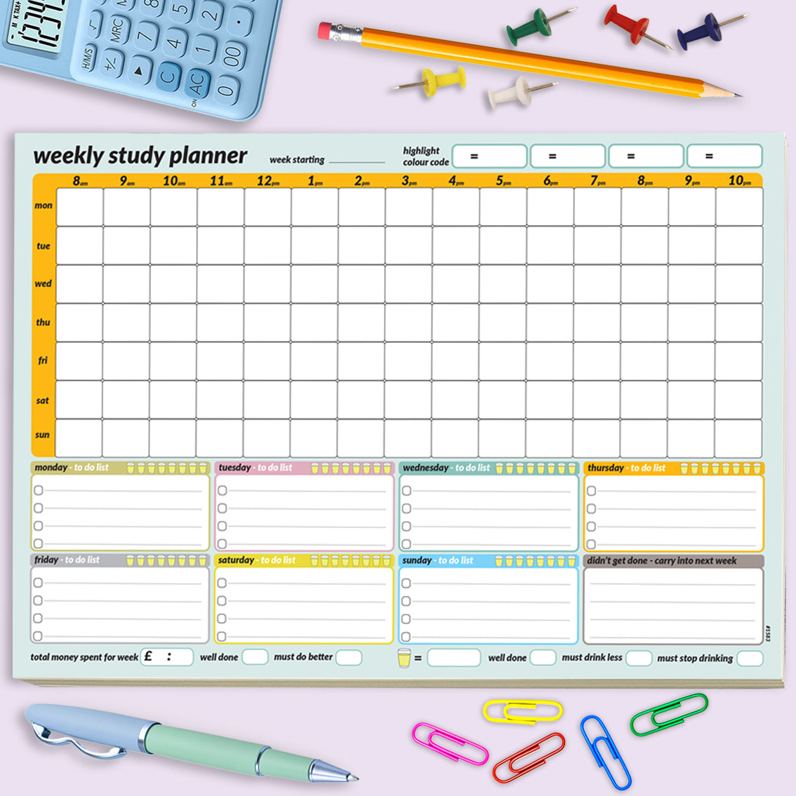 #1583 A4 Weekly Study Planner