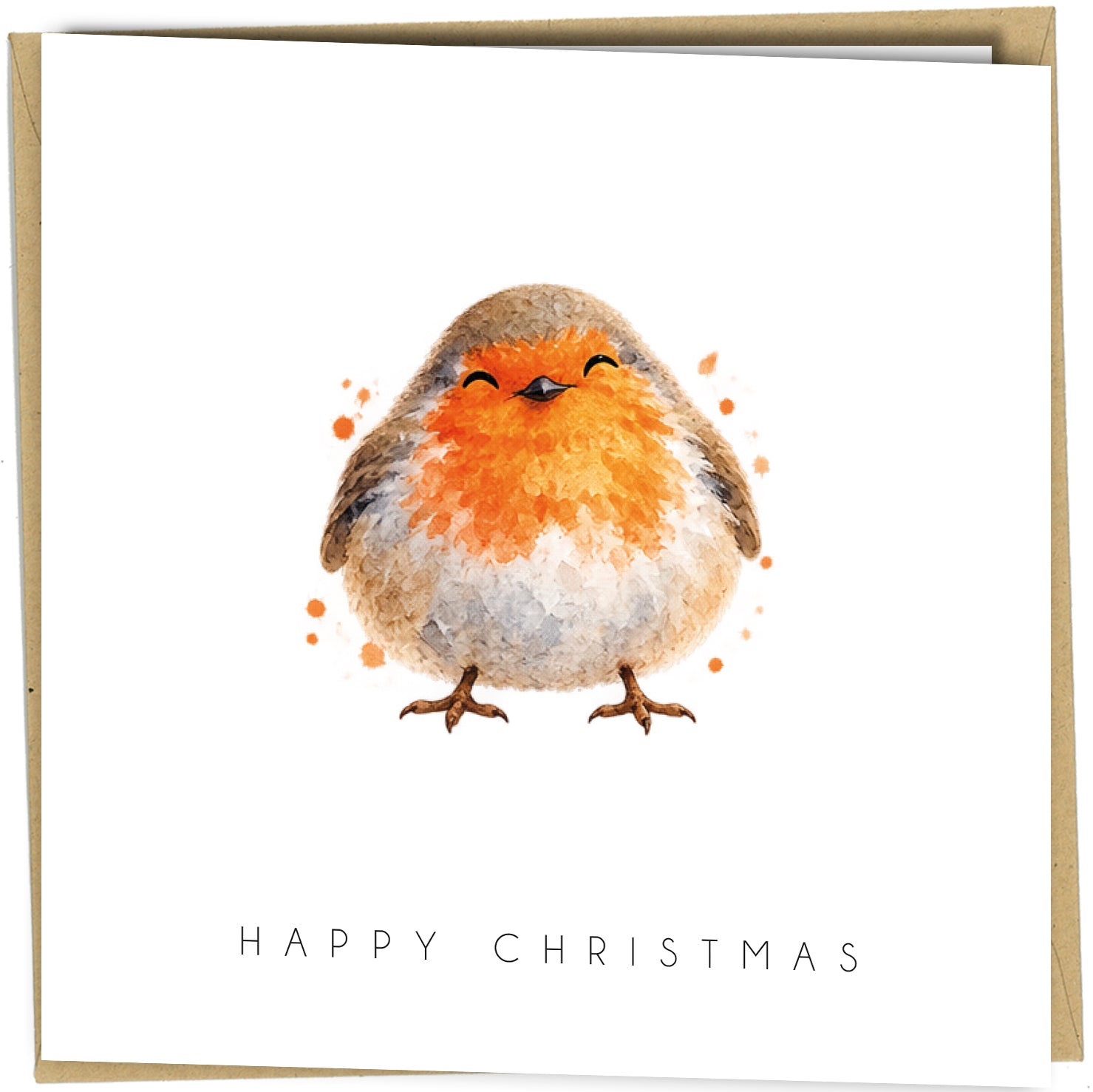 Pack of 10 Robin Christmas Cards | Watercolour Festive Bird Designs - cb117