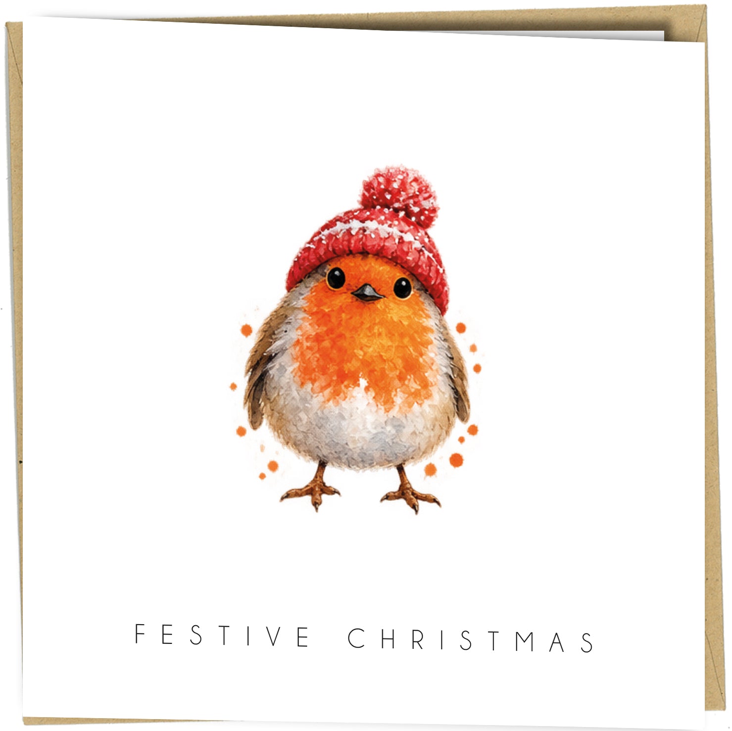 Pack of 10 Robin Christmas Cards | Watercolour Festive Bird Designs - cb117