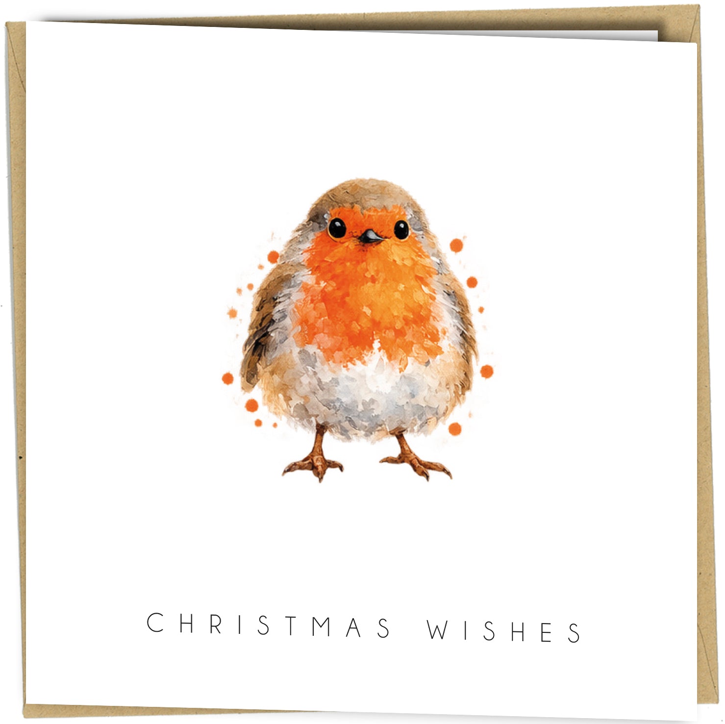 Pack of 10 Robin Christmas Cards | Watercolour Festive Bird Designs - cb117