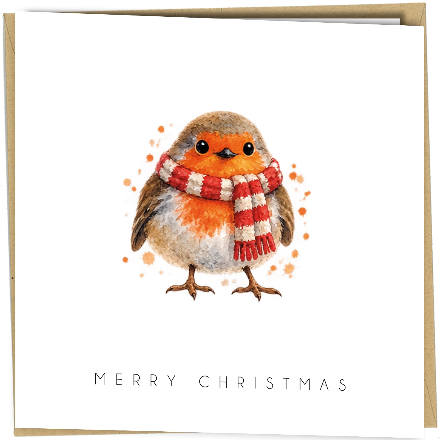 Pack of 10 Robin Christmas Cards | Watercolour Festive Bird Designs - cb117