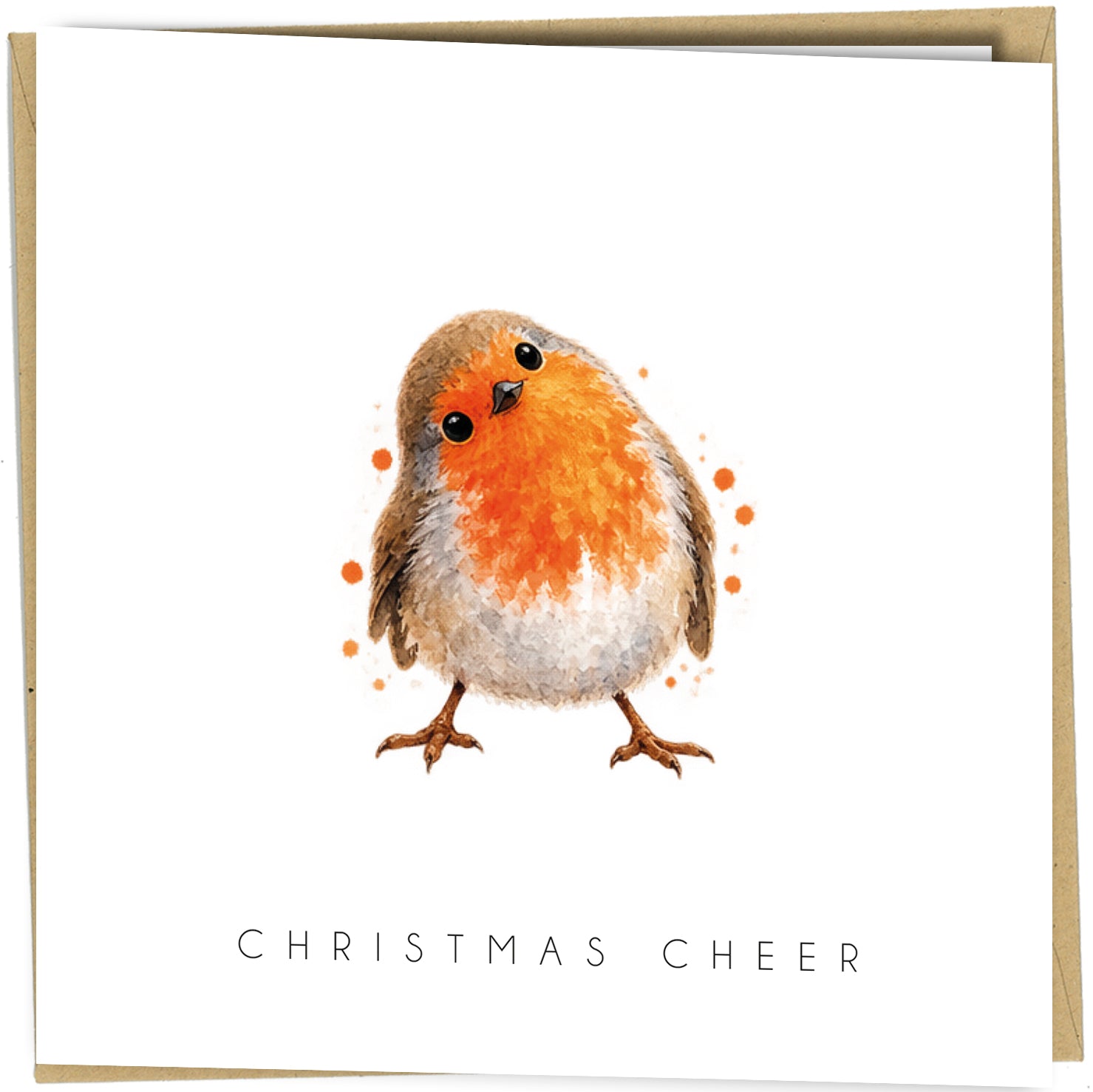 Pack of 10 Robin Christmas Cards | Watercolour Festive Bird Designs - cb117