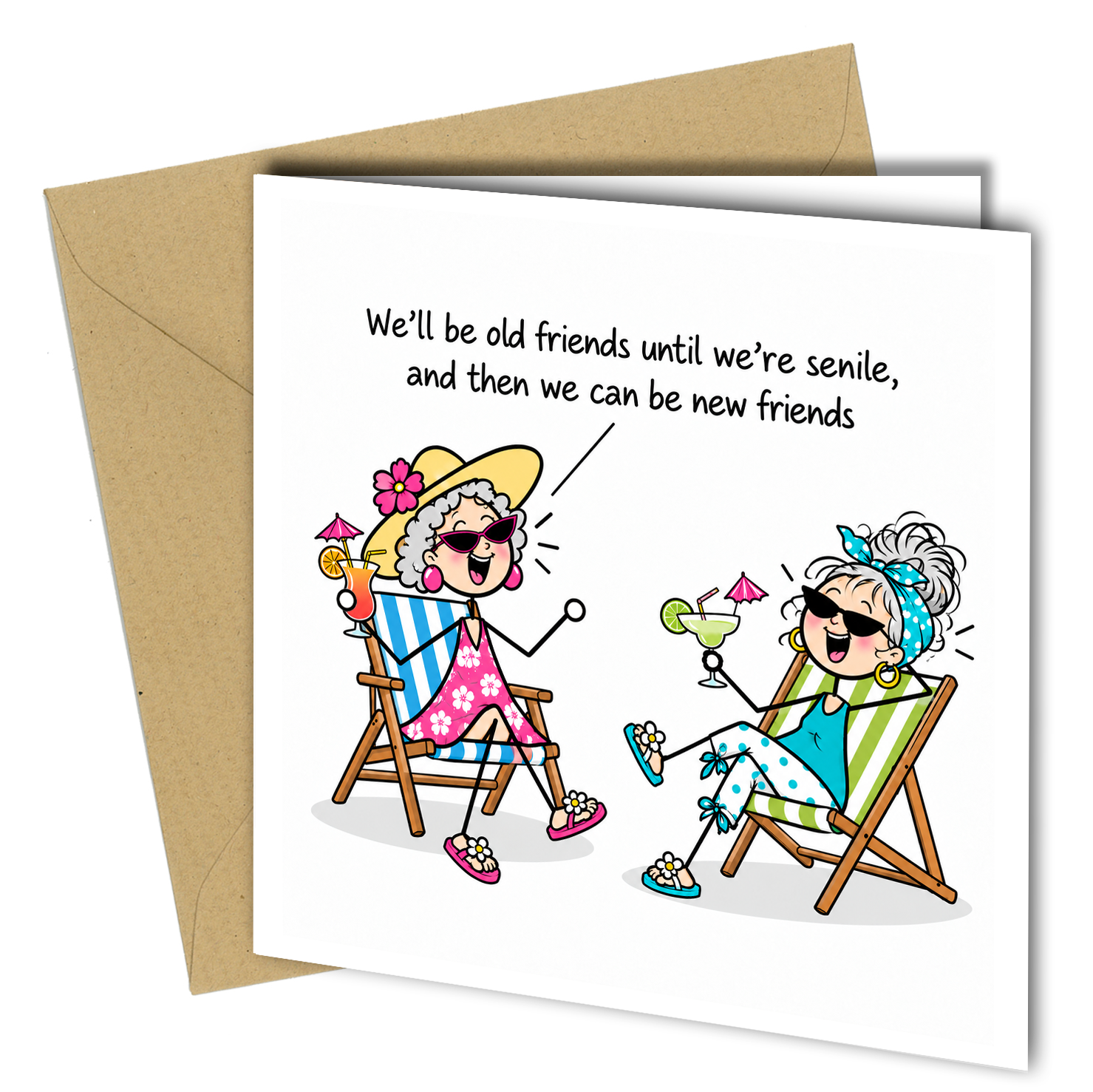 Funny Friendship Birthday Card | Old Friends Senile Humour