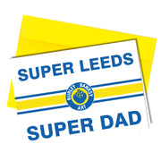 "Super Leeds, Super Dad" Burley Banksy (Leeds United inspired) Greeting Cards