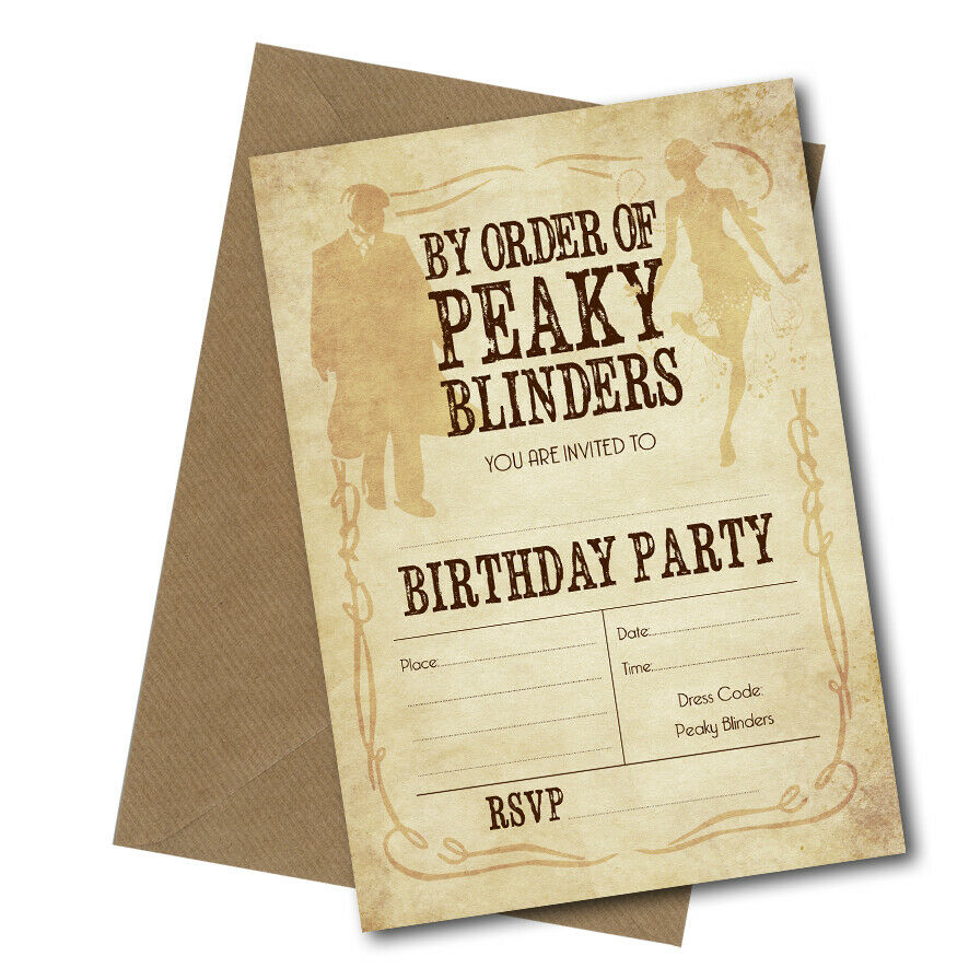 #100 Peaky Blinders Invitation x10