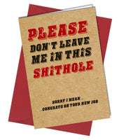 #1023 Please don't Leave Me - Close to the Bone Greeting Cards