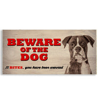 Beware Of The Dog It Bites You've Been Warned Plastic Sign House Garden Security - Close to the Bone Greeting Cards