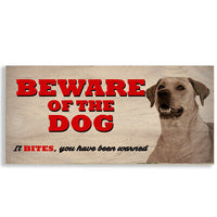 Beware Of The Dog It Bites You've Been Warned Plastic Sign House Garden Security - Close to the Bone Greeting Cards