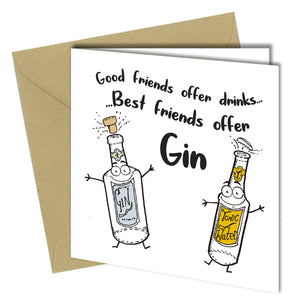 #1144 Best Friends Offer Gin - Close to the Bone Greeting Cards