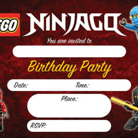 Lego Ninjago Birthday Invitations