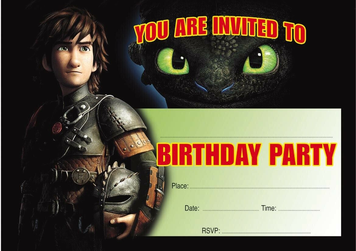 #25 How To Train Your Dragon Invitations x10