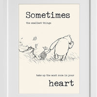 #29 Winnie the Pooh, Sometimes the smallest things Wall Art - Close to the Bone Greeting Cards