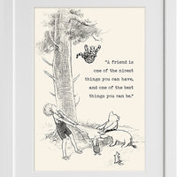 #30 Winnie the Pooh, A Friend is One of the Nicest Things Wall Art - Close to the Bone Greeting Cards