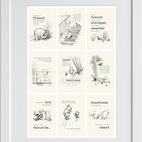 #36 Winnie the Pooh, 9 Quotes Wall Art - Close to the Bone Greeting Cards