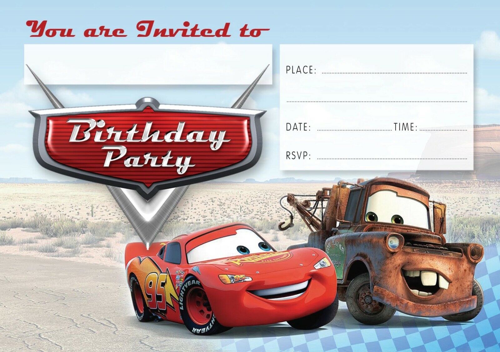 #37 Cars Invitations x10