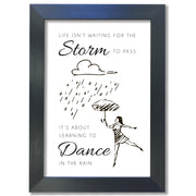 "Life isn't waiting for the storm to pass, it's about learning to dance in the rain."