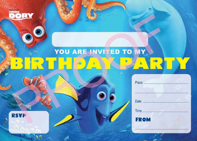 Finding Dory Birthday Invitations