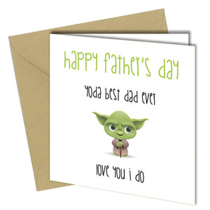 #500 Yoda Best Dad - Close to the Bone Greeting Cards
