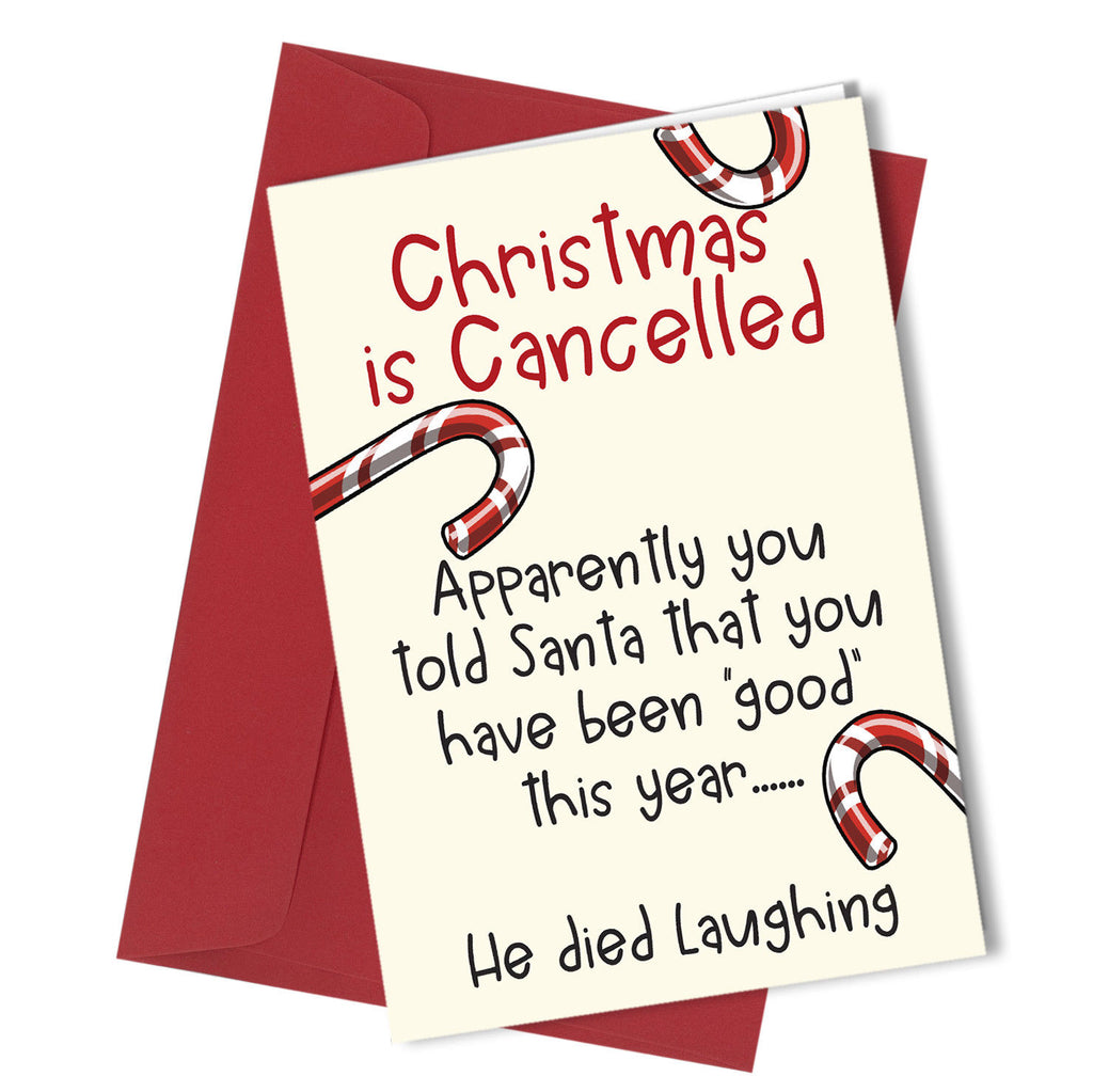 #344 CHRISTMAS CARD Rude Greeting Card funny humour joke Cheeky Santa Died - Close to the Bone Greeting Cards