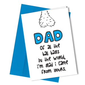Greetings Card Ball Bag Comedy Rude Funny Humour Fathers Day or Birthday #197 - Close to the Bone Greeting Cards