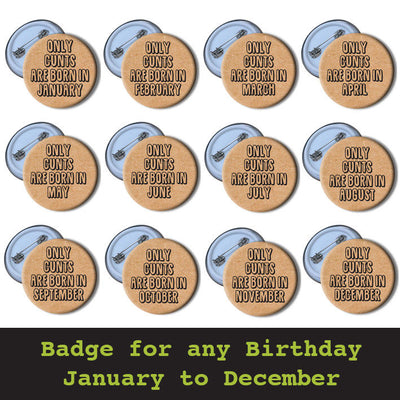 #735 Birthday Badges - Close to the Bone Greeting Cards