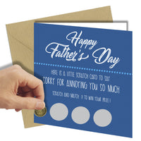 FATHERS DAY CARD Win and Lose DAY OFF Greeting Scratch Card rude funny joke 6x6 - Close to the Bone Greeting Cards