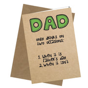 Greetings Card Dad only Drinks Comedy Rude Funny Humour Fathers Day Dad #193 - Close to the Bone Greeting Cards