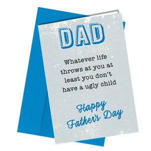 Greetings Card Ugly Child Comedy Rude Funny Humour Fathers Day Dad Card #184 - Close to the Bone Greeting Cards