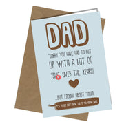 Greetings Card Comedy Rude Funny Humour Birthday or Fathers Day Dad Daddy #167 - Close to the Bone Greeting Cards