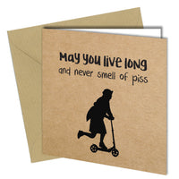 FATHERS DAY / MOTHERS DAY / BIRTHDAY Greeting Card Live Long rude funny joke 6x6 - Close to the Bone Greeting Cards