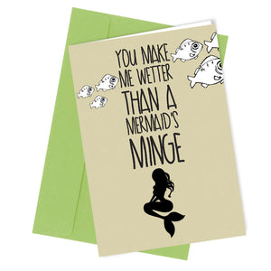#75 Mermaids Minge GREETINGS Card VALENTINE'S DAY or BIRTHDAY Comedy  Funny Rude - Close to the Bone Greeting Cards