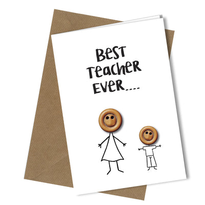 #259 BEST TEACHER EVER Greetings card Thank You for being a Great Teacher (BOY) - Close to the Bone Greeting Cards