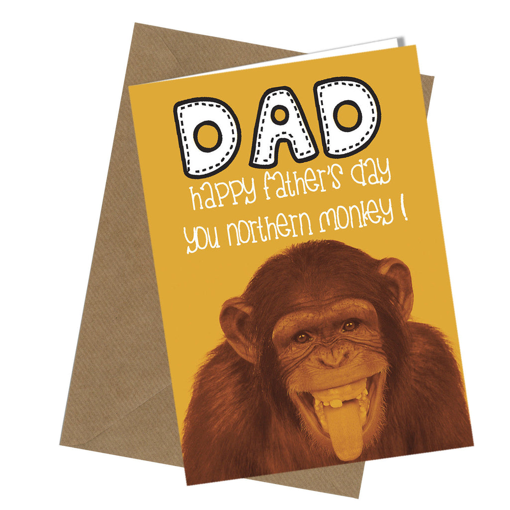 Greetings Card Northern Monkey Comedy Rude Funny Humour Fathers Day Card #201 - Close to the Bone Greeting Cards