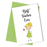 #256 Best Teacher Ever Greetings card Thank You for being a Great Teacher - Close to the Bone Greeting Cards