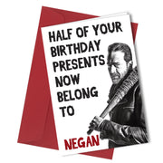 #265 Greetings Card Comedy Rude Funny Joke Humour Birthday NEGAN Walking Dead - Close to the Bone Greeting Cards