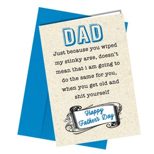 Greetings Card Comedy Rude Funny Humour Fathers Day Dad Card #183 - Close to the Bone Greeting Cards