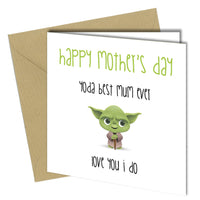 #499 Yoda Best Mum - Close to the Bone Greeting Cards