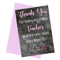 #264 THANK YOU Teaching Greetings Card Best Teacher School Leaving End of Term - Close to the Bone Greeting Cards