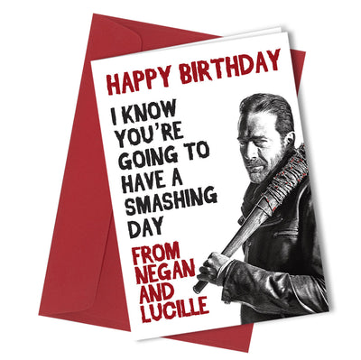 #308 Greetings Card Comedy Rude Funny Joke Humour Birthday NEGAN Walking Dead - Close to the Bone Greeting Cards