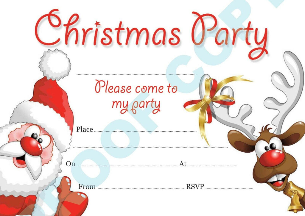 #61 Christmas Party Invitations x10