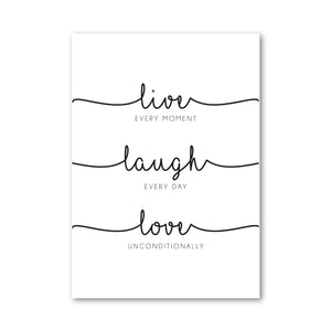 "Live, Laugh, Love"